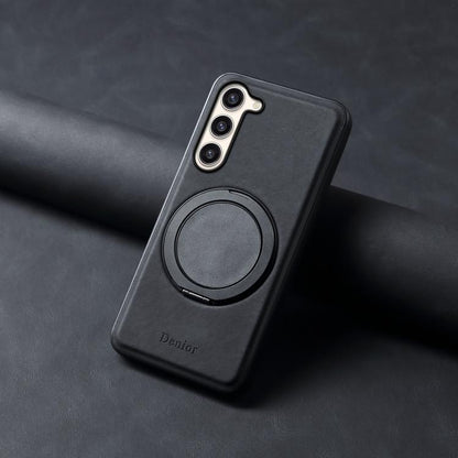 For Samsung Galaxy S23+ 5G Denior A14 Skin Feel Rotating Holder MagSafe Phone Case(Black) - Galaxy S23+ 5G Cases by Denior | Online Shopping UK | buy2fix