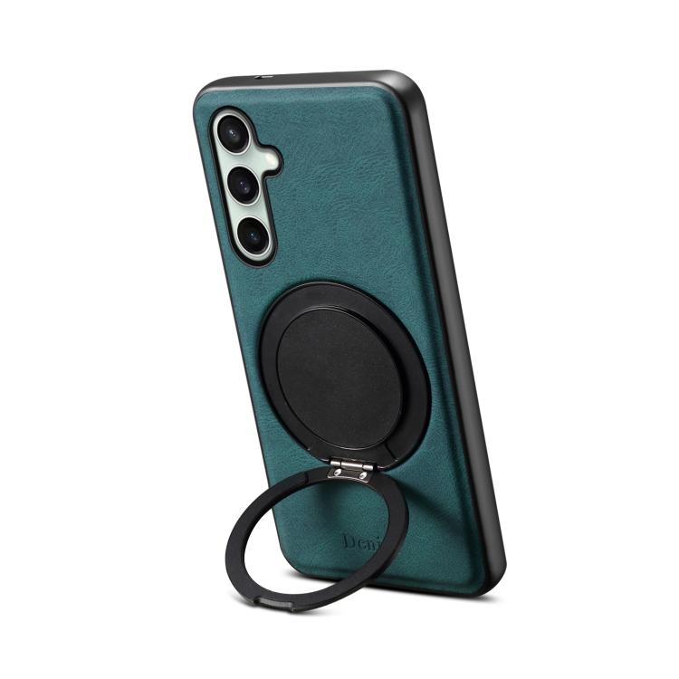 For Samsung Galaxy S24 FE 5G Denior A14 Skin Feel Rotating Holder MagSafe Phone Case(Blue) - Galaxy S24 FE 5G Cases by Denior | Online Shopping UK | buy2fix