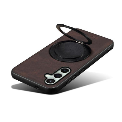 For Samsung Galaxy S24 FE 5G Denior A14 Skin Feel Rotating Holder MagSafe Phone Case(Brown) - Galaxy S24 FE 5G Cases by Denior | Online Shopping UK | buy2fix