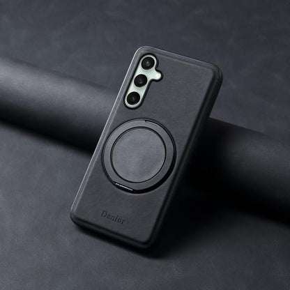 For Samsung Galaxy S24 FE 5G Denior A14 Skin Feel Rotating Holder MagSafe Phone Case(Black) - Galaxy S24 FE 5G Cases by Denior | Online Shopping UK | buy2fix