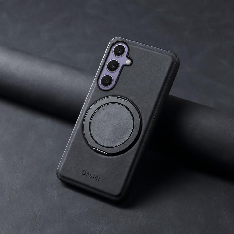 For Samsung Galaxy S24+ 5G Denior A14 Skin Feel Rotating Holder MagSafe Phone Case(Black) - Galaxy S24+ 5G Cases by Denior | Online Shopping UK | buy2fix