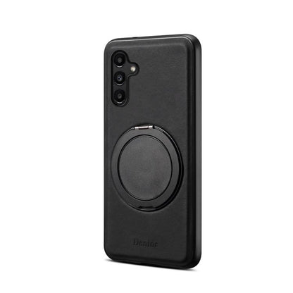 For Samsung Galaxy A15 5G Denior A14 Skin Feel Rotating Holder MagSafe Phone Case(Black) - Galaxy Phone Cases by Denior | Online Shopping UK | buy2fix
