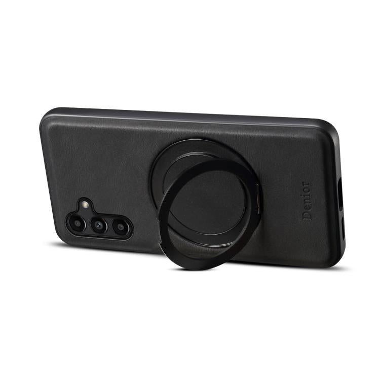 For Samsung Galaxy A15 5G Denior A14 Skin Feel Rotating Holder MagSafe Phone Case(Black) - Galaxy Phone Cases by Denior | Online Shopping UK | buy2fix