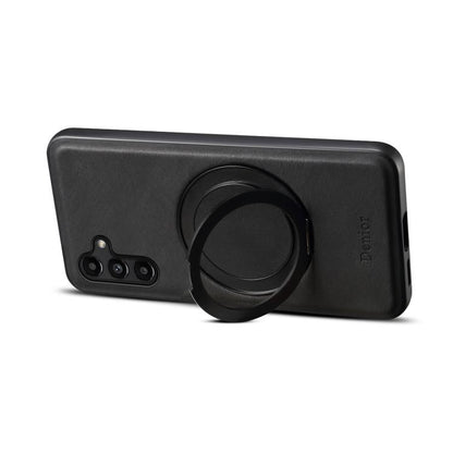 For Samsung Galaxy A15 5G Denior A14 Skin Feel Rotating Holder MagSafe Phone Case(Black) - Galaxy Phone Cases by Denior | Online Shopping UK | buy2fix