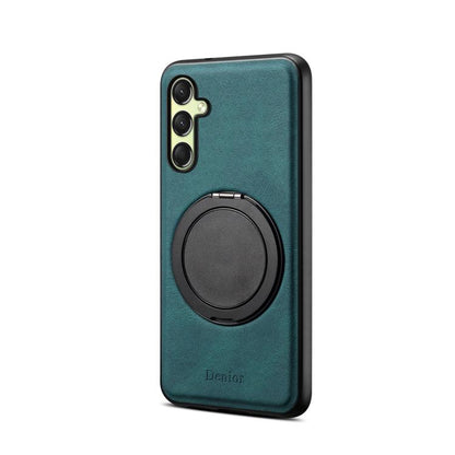 For Samsung Galaxy A16 5G Denior A14 Skin Feel Rotating Holder MagSafe Phone Case(Blue) - Galaxy Phone Cases by Denior | Online Shopping UK | buy2fix