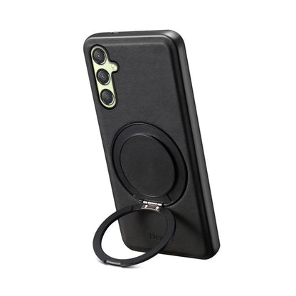 For Samsung Galaxy A25 5G Denior A14 Skin Feel Rotating Holder MagSafe Phone Case(Black) - Galaxy Phone Cases by Denior | Online Shopping UK | buy2fix