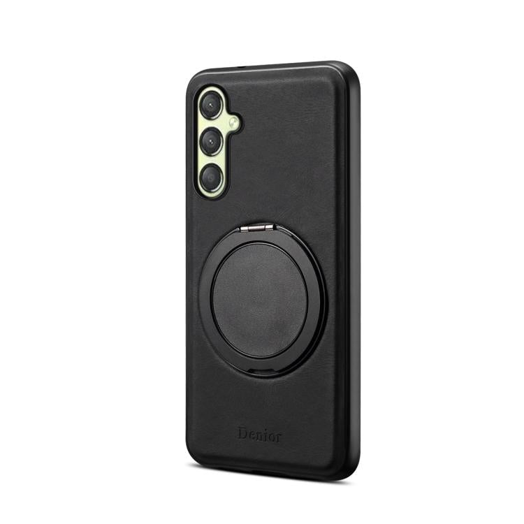 For Samsung Galaxy A25 5G Denior A14 Skin Feel Rotating Holder MagSafe Phone Case(Black) - Galaxy Phone Cases by Denior | Online Shopping UK | buy2fix