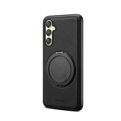 For Samsung Galaxy A25 5G Denior A14 Skin Feel Rotating Holder MagSafe Phone Case(Black) - Galaxy Phone Cases by Denior | Online Shopping UK | buy2fix