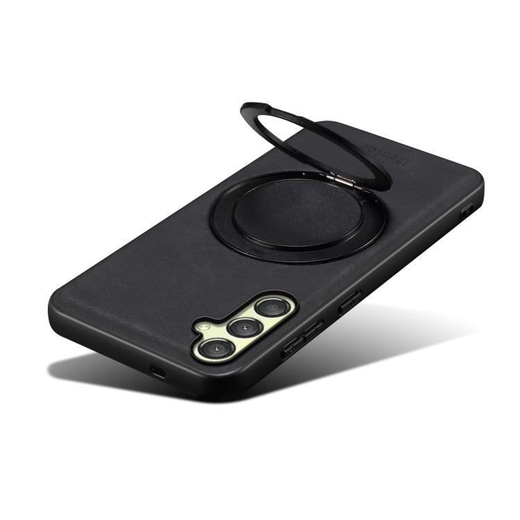 For Samsung Galaxy A25 5G Denior A14 Skin Feel Rotating Holder MagSafe Phone Case(Black) - Galaxy Phone Cases by Denior | Online Shopping UK | buy2fix