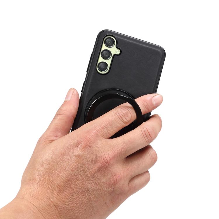 For Samsung Galaxy A25 5G Denior A14 Skin Feel Rotating Holder MagSafe Phone Case(Black) - Galaxy Phone Cases by Denior | Online Shopping UK | buy2fix