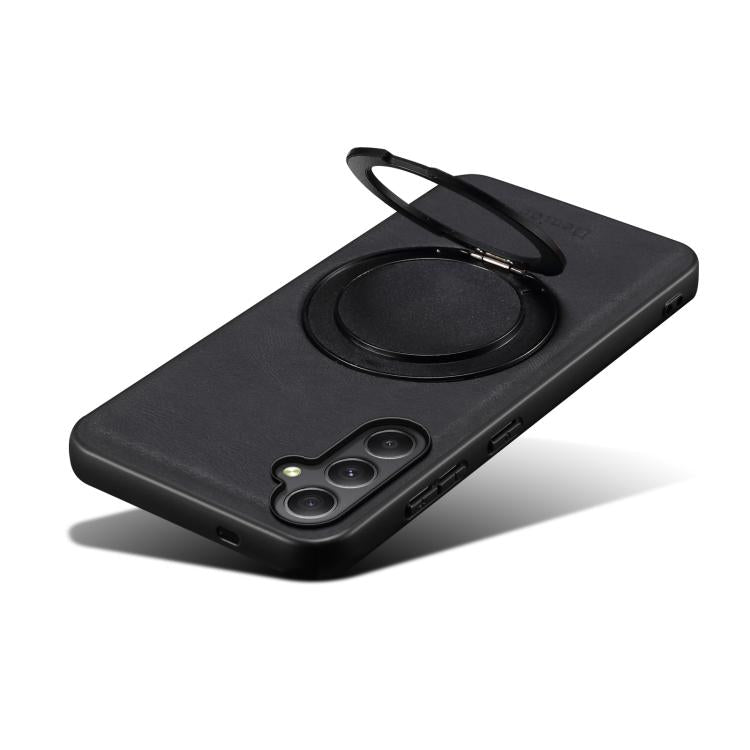 For Samsung Galaxy A35 5G Denior A14 Skin Feel Rotating Holder MagSafe Phone Case(Black) - Galaxy Phone Cases by Denior | Online Shopping UK | buy2fix