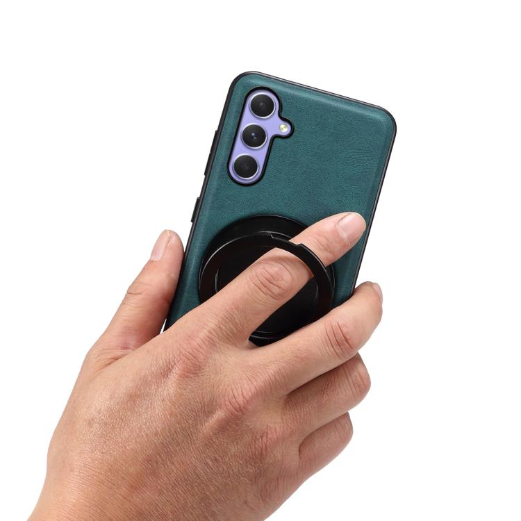For Samsung Galaxy A55 5G Denior A14 Skin Feel Rotating Holder MagSafe Phone Case(Blue) - Galaxy Phone Cases by Denior | Online Shopping UK | buy2fix