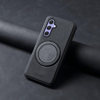For Samsung Galaxy A55 5G Denior A14 Skin Feel Rotating Holder MagSafe Phone Case(Black) - Galaxy Phone Cases by Denior | Online Shopping UK | buy2fix
