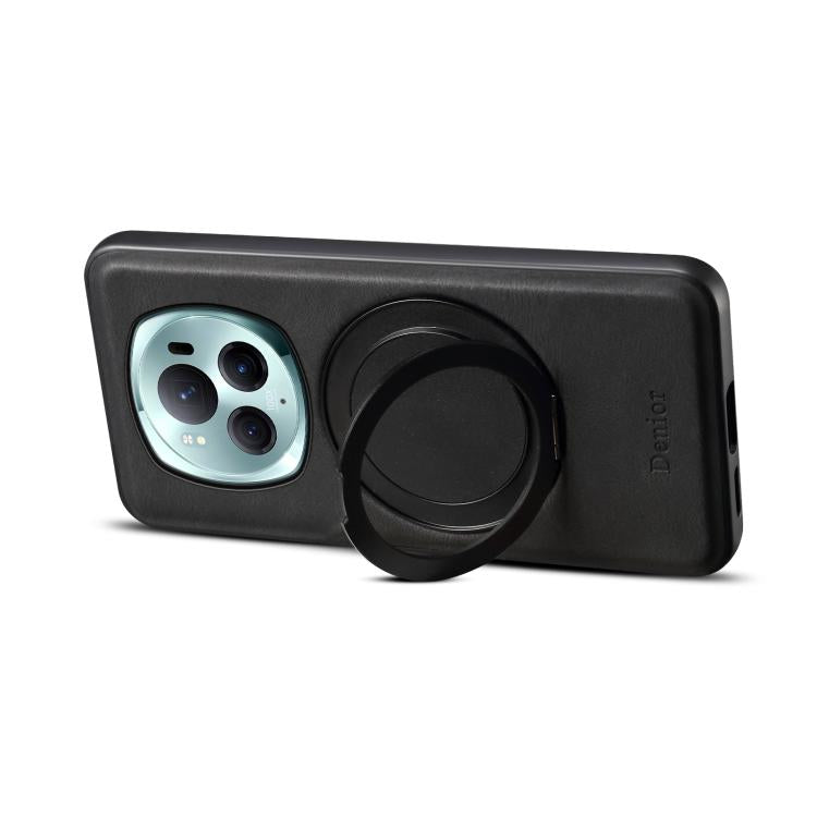 For Honor Magic6 Pro Denior A14 Skin Feel Rotating Holder MagSafe Phone Case(Black) - Honor Cases by Denior | Online Shopping UK | buy2fix