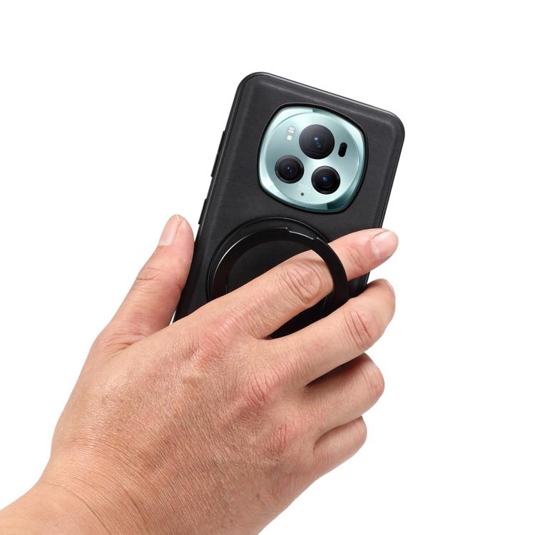 For Honor Magic6 Pro Denior A14 Skin Feel Rotating Holder MagSafe Phone Case(Black) - Honor Cases by Denior | Online Shopping UK | buy2fix