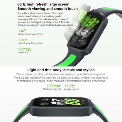 Xiaomi Redmi Band 3 Smart Band, 1.47 inch, Heart Rate / Blood Oxygen Health Monitoring(Black) - Wearable Devices by Xiaomi | Online Shopping UK | buy2fix