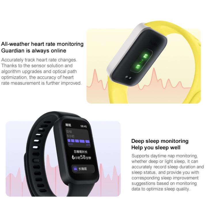 Xiaomi Redmi Band 3 Smart Band, 1.47 inch, Heart Rate / Blood Oxygen Health Monitoring(Black) - Wearable Devices by Xiaomi | Online Shopping UK | buy2fix