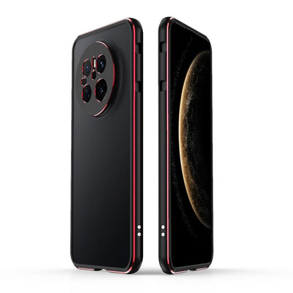 For Huawei Mate 70 Aurora Series Lens Protector + Metal Frame Phone Case(Black Red) - Huawei Cases by buy2fix | Online Shopping UK | buy2fix