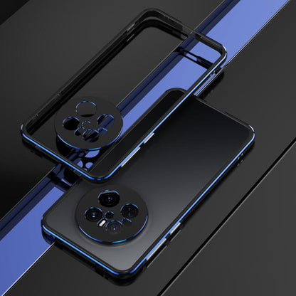 For Huawei Mate 70 Aurora Series Lens Protector + Metal Frame Phone Case(Black Blue) - Huawei Cases by buy2fix | Online Shopping UK | buy2fix