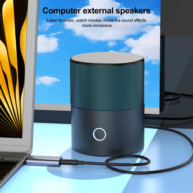 USB Male to 3.5mm Female Audio Adapter(Grey) - Audio Adapter by buy2fix | Online Shopping UK | buy2fix