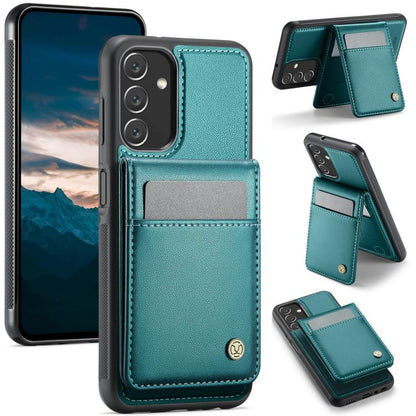 For Samsung Galaxy A13 4G JEEHOOD J06 British Style RFID MagSafe Card Bag PU Phone Case(Green) - Galaxy Phone Cases by JEEHOOD | Online Shopping UK | buy2fix