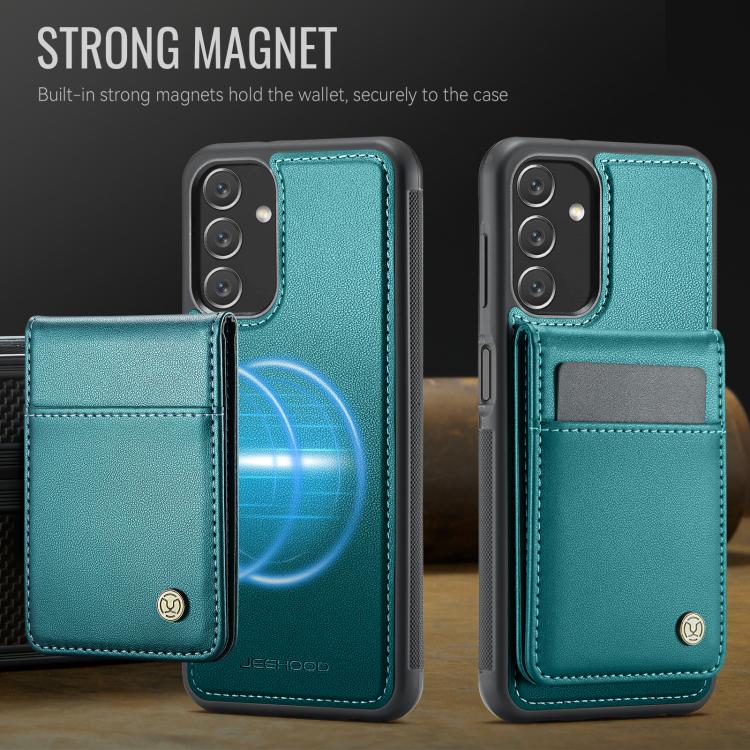 For Samsung Galaxy A13 4G JEEHOOD J06 British Style RFID MagSafe Card Bag PU Phone Case(Green) - Galaxy Phone Cases by JEEHOOD | Online Shopping UK | buy2fix