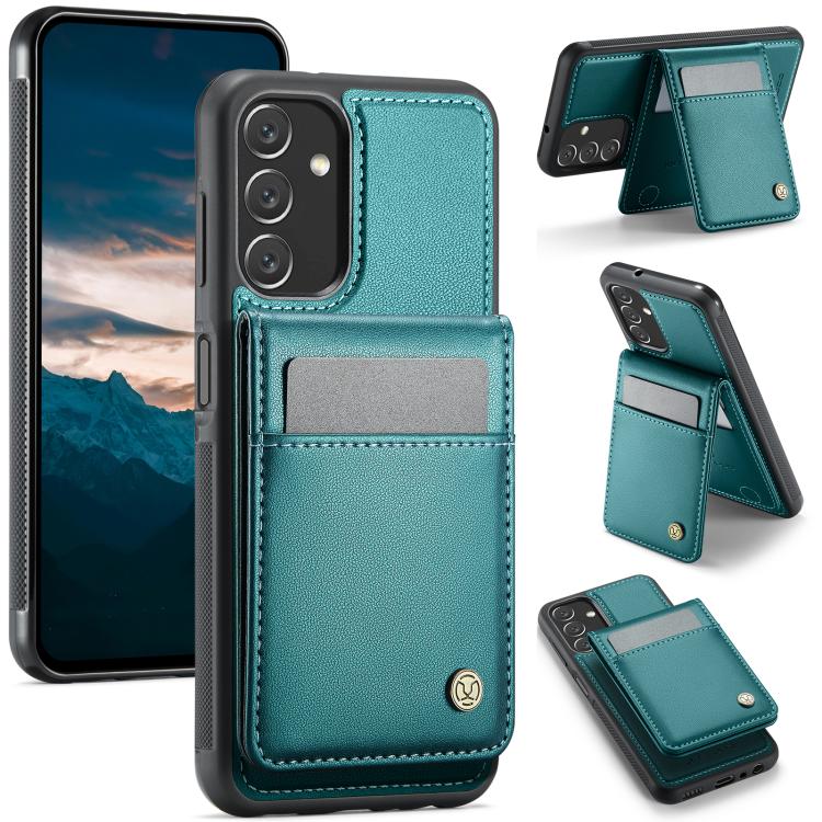 For Samsung Galaxy A13 5G JEEHOOD J06 British Style RFID MagSafe Card Bag PU Phone Case(Green) - Galaxy Phone Cases by JEEHOOD | Online Shopping UK | buy2fix