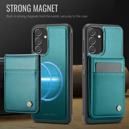 For Samsung Galaxy A13 5G JEEHOOD J06 British Style RFID MagSafe Card Bag PU Phone Case(Green) - Galaxy Phone Cases by JEEHOOD | Online Shopping UK | buy2fix