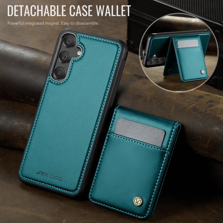 For Samsung Galaxy A15 JEEHOOD J06 British Style RFID MagSafe Card Bag PU Phone Case(Green) - Galaxy Phone Cases by JEEHOOD | Online Shopping UK | buy2fix