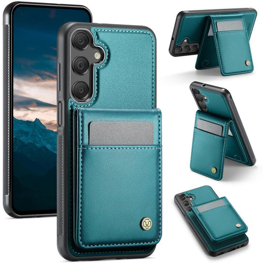 For Samsung Galaxy A25 5G JEEHOOD J06 British Style RFID MagSafe Card Bag PU Phone Case(Green) - Galaxy Phone Cases by JEEHOOD | Online Shopping UK | buy2fix