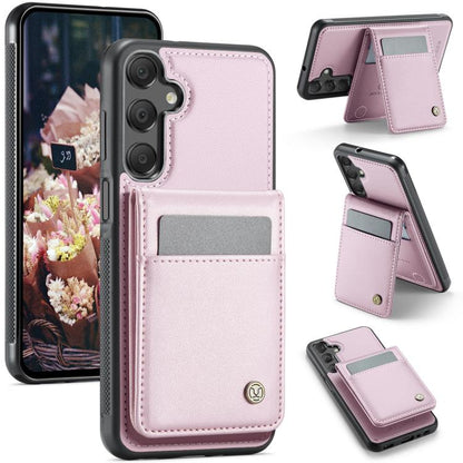 For Samsung Galaxy A25 5G JEEHOOD J06 British Style RFID MagSafe Card Bag PU Phone Case(Pink) - Galaxy Phone Cases by JEEHOOD | Online Shopping UK | buy2fix