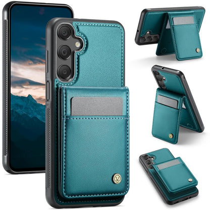 For Samsung Galaxy A16 5G JEEHOOD J06 British Style RFID MagSafe Card Bag PU Phone Case(Green) - Galaxy Phone Cases by JEEHOOD | Online Shopping UK | buy2fix