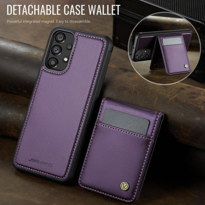 For Samsung Galaxy A23 4G / 5G JEEHOOD J06 British Style RFID MagSafe Card Bag PU Phone Case(Purple) - Galaxy Phone Cases by JEEHOOD | Online Shopping UK | buy2fix
