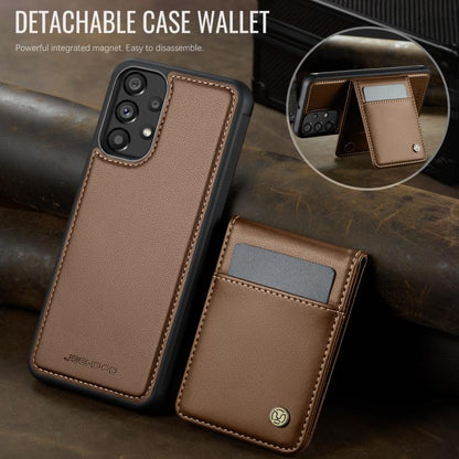 For Samsung Galaxy A23 4G / 5G JEEHOOD J06 British Style RFID MagSafe Card Bag PU Phone Case(Brown) - Galaxy Phone Cases by JEEHOOD | Online Shopping UK | buy2fix