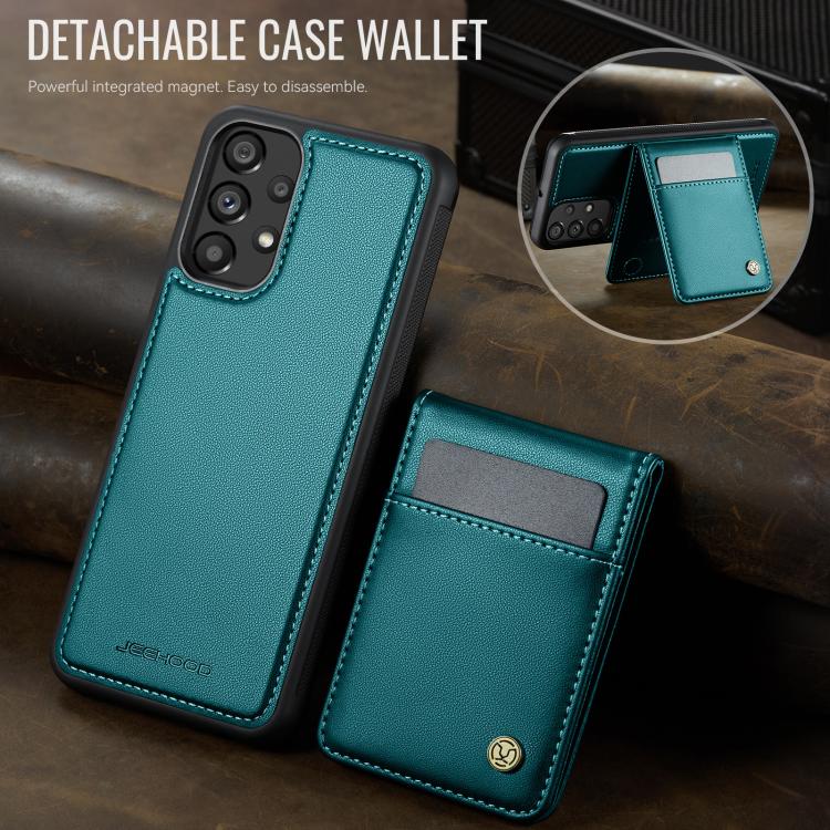 For Samsung Galaxy A23 4G / 5G JEEHOOD J06 British Style RFID MagSafe Card Bag PU Phone Case(Green) - Galaxy Phone Cases by JEEHOOD | Online Shopping UK | buy2fix