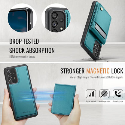 For Samsung Galaxy A23 4G / 5G JEEHOOD J06 British Style RFID MagSafe Card Bag PU Phone Case(Green) - Galaxy Phone Cases by JEEHOOD | Online Shopping UK | buy2fix