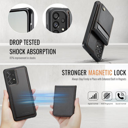For Samsung Galaxy A23 4G / 5G JEEHOOD J06 British Style RFID MagSafe Card Bag PU Phone Case(Black) - Galaxy Phone Cases by JEEHOOD | Online Shopping UK | buy2fix