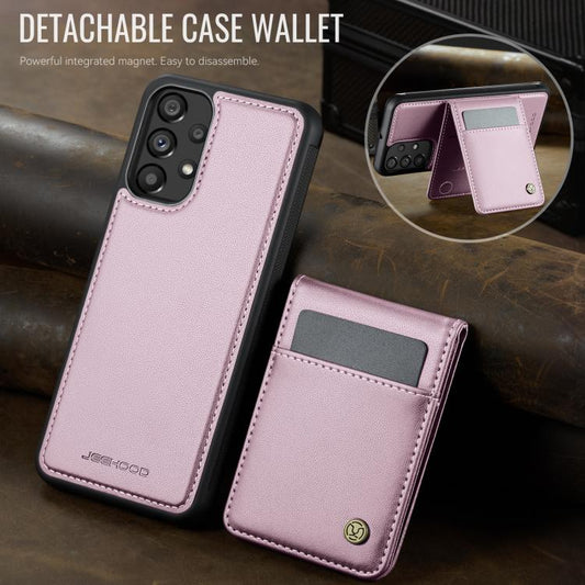 For Samsung Galaxy A23 4G / 5G JEEHOOD J06 British Style RFID MagSafe Card Bag PU Phone Case(Pink) - Galaxy Phone Cases by JEEHOOD | Online Shopping UK | buy2fix