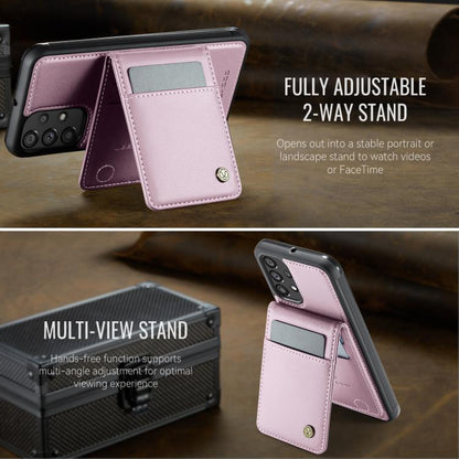 For Samsung Galaxy A23 4G / 5G JEEHOOD J06 British Style RFID MagSafe Card Bag PU Phone Case(Pink) - Galaxy Phone Cases by JEEHOOD | Online Shopping UK | buy2fix