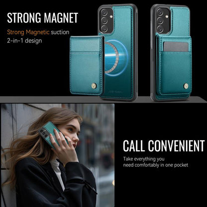 For Samsung Galaxy A34 5G JEEHOOD J06 British Style RFID MagSafe Card Bag PU Phone Case(Green) - Galaxy Phone Cases by JEEHOOD | Online Shopping UK | buy2fix