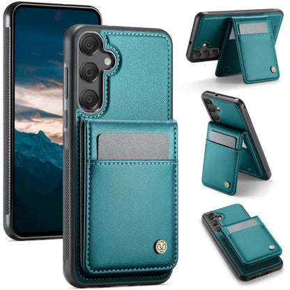 For Samsung Galaxy A35 JEEHOOD J06 British Style RFID MagSafe Card Bag PU Phone Case(Green) - Galaxy Phone Cases by JEEHOOD | Online Shopping UK | buy2fix