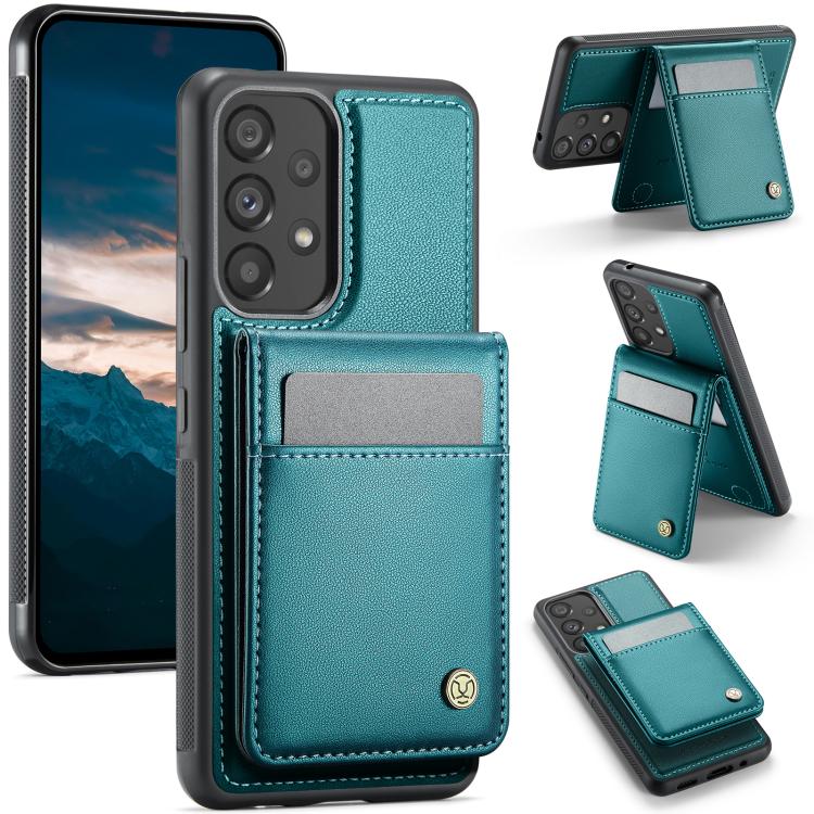 For Samsung Galaxy A53 5G JEEHOOD J06 British Style RFID MagSafe Card Bag PU Phone Case(Green) - Galaxy Phone Cases by JEEHOOD | Online Shopping UK | buy2fix