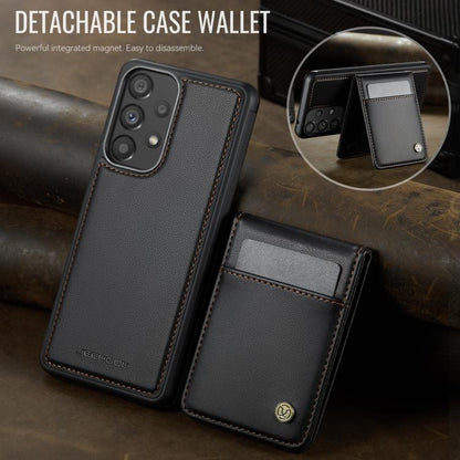 For Samsung Galaxy A53 5G JEEHOOD J06 British Style RFID MagSafe Card Bag PU Phone Case(Black) - Galaxy Phone Cases by JEEHOOD | Online Shopping UK | buy2fix