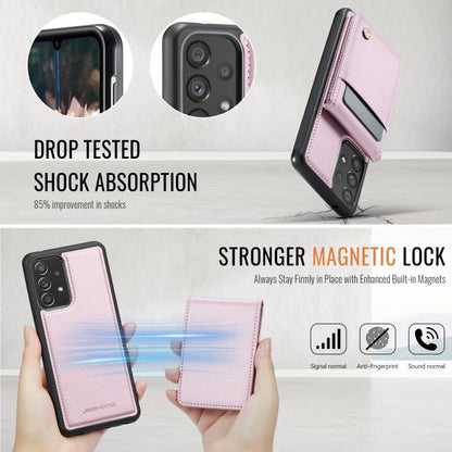 For Samsung Galaxy A53 5G JEEHOOD J06 British Style RFID MagSafe Card Bag PU Phone Case(Pink) - Galaxy Phone Cases by JEEHOOD | Online Shopping UK | buy2fix