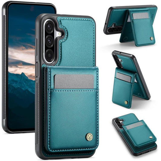 For Samsung Galaxy A26 5G JEEHOOD J06 British Style RFID MagSafe Card Bag PU Phone Case(Green) - Galaxy Phone Cases by JEEHOOD | Online Shopping UK | buy2fix