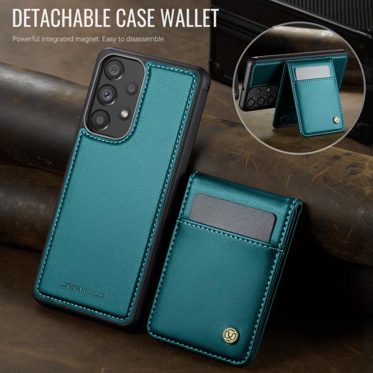 For Samsung Galaxy A33 5G JEEHOOD J06 British Style RFID MagSafe Card Bag PU Phone Case(Green) - Galaxy Phone Cases by JEEHOOD | Online Shopping UK | buy2fix
