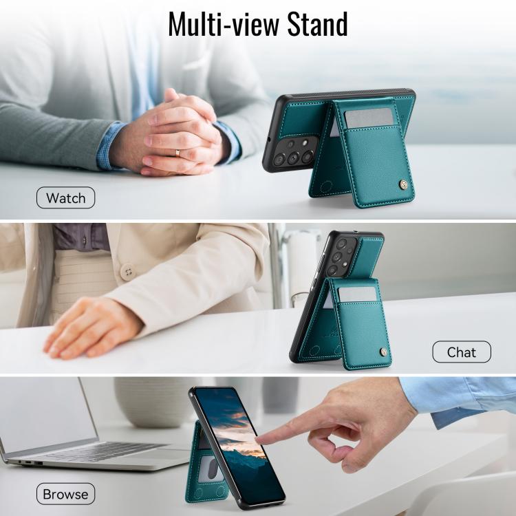 For Samsung Galaxy A33 5G JEEHOOD J06 British Style RFID MagSafe Card Bag PU Phone Case(Green) - Galaxy Phone Cases by JEEHOOD | Online Shopping UK | buy2fix