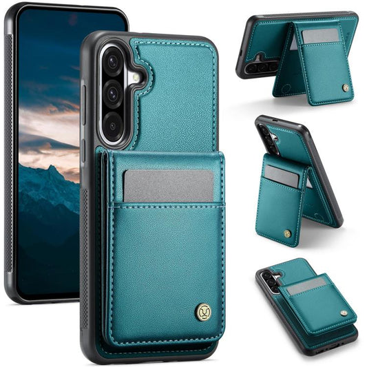 For Samsung Galaxy A56 5G JEEHOOD J06 British Style RFID MagSafe Card Bag PU Phone Case(Green) - Galaxy Phone Cases by JEEHOOD | Online Shopping UK | buy2fix