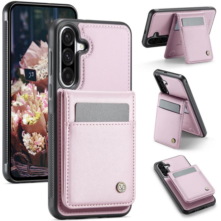 For Samsung Galaxy A56 5G JEEHOOD J06 British Style RFID MagSafe Card Bag PU Phone Case(Pink) - Galaxy Phone Cases by JEEHOOD | Online Shopping UK | buy2fix