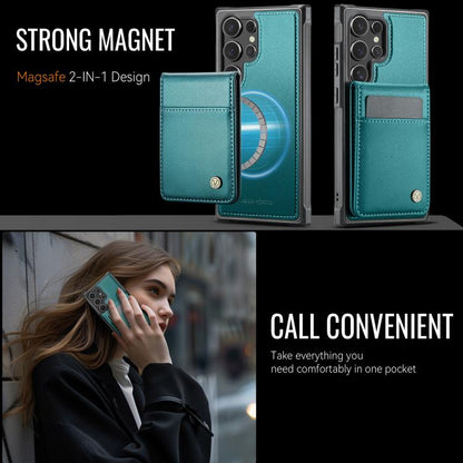 For Samsung Galaxy S23 Ultra 5G JEEHOOD J06 British Style RFID MagSafe Card Bag PU Phone Case(Green) - Galaxy S23 Ultra 5G Cases by JEEHOOD | Online Shopping UK | buy2fix